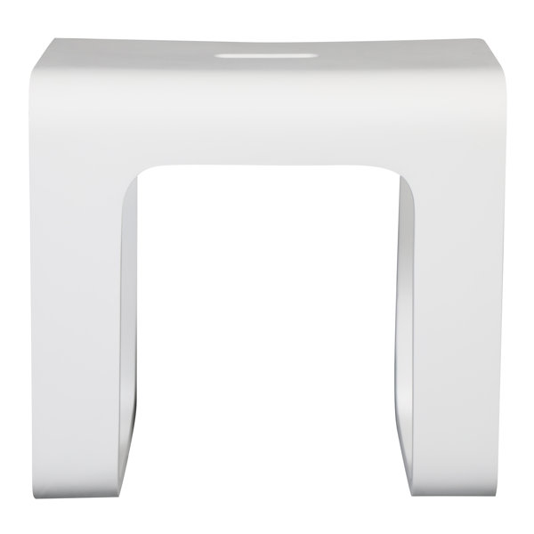 Ancona 17” Pure Acrylic Stone Bathroom Shower Bench in Matte White